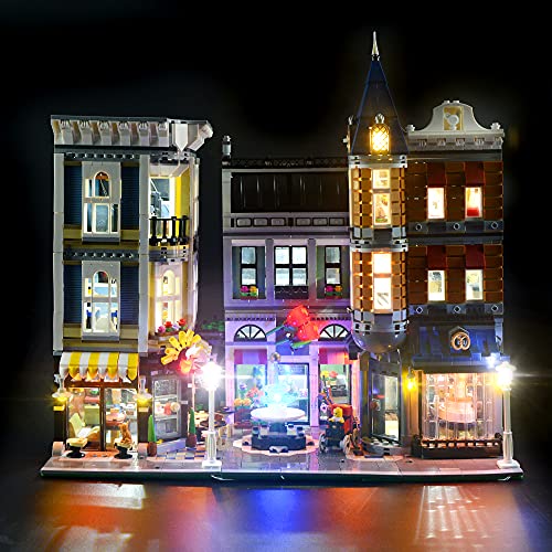 GEAMENT LED verlichtingsset compatibel met LEGO Stadsleven (Assembly Square) verlichting kit voor Creator 10255 (LEGO set niet inbegrepen)