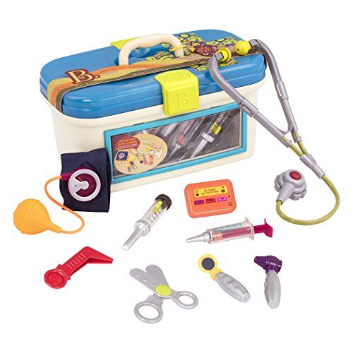 B. Toys B. Dr. Doctor Toy Deluxe Medische Kit voor Peuters Pretend Play Set voor Kinderen (10 stuks) Multicolor One Size BX110Z