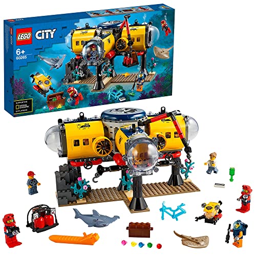 Lego 60265 City Oceans Oceaan Onderzoeksbasis Diepzee Onderwaterset, Duikavonturen Speelgoed voor Kinderen vanaf 6 Jaar