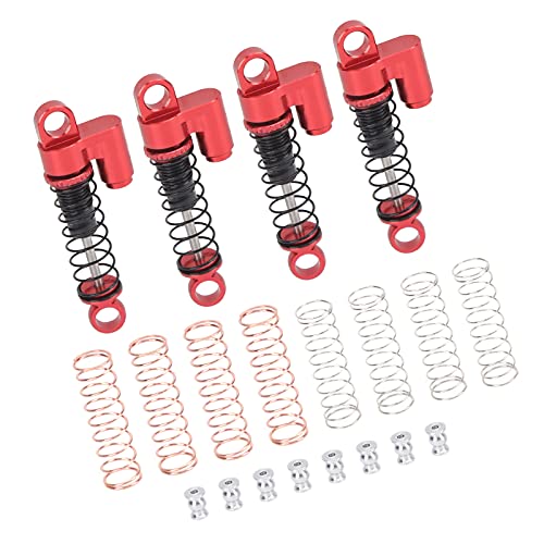 Shanrya 1/24 Schokdempers Demper, SCX24 Schokdemper Auto Model Accessoires RC Metalen Schokdemper Demper voor Axiale SCX24 90081 1/24 RC Auto Model Schokdempers Demper(rood)