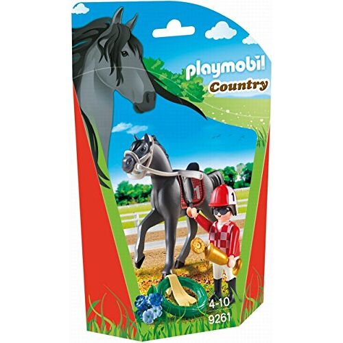 Playmobil 9261 Jockey, leuke fantasierijke rollenspel, speelsets geschikt voor kinderen vanaf 4 jaar