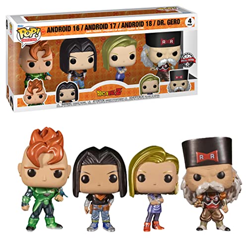 Funko Knal! Animatie van 4 stuks: Dragon Ball Z Vinylfiguren voor Android 16/Android 17/Android 18/Dr. Gero (speciale editie)