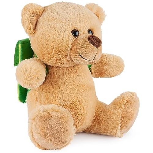 BRUBAKER Teddybeer Reismaatje 25 cm Knuffel Cadeau voor Jaar in het Buitenland, Reizen of Buitenlandse Semester Teddy Geluksbrenger voor Reizigers en Expats Pluche Beer Knuffeldier met Rugzak