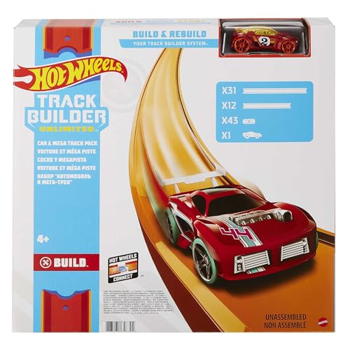 Hot Wheels FTL69 Auto- en Mega Track Pack, speelgoed autoracebaan vanaf 4 jaar