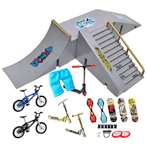 CQSJX Vinger Skateboard Ramp Set, Skateboard Ramp Set, Vinger Skateboards Speelgoed, Skateboard Training Speelgoed, Vinger Skateboard, Skateboard Speelgoed Toets, Creatieve Kleine Toetsen Met Duurzame Wiele