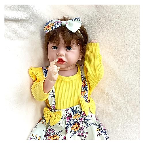 KHiry Reborn Dolls Pasgeboren Baby Reborn Dolls Reborn Girls -Ze zijn 22 inch lang Reborn Dolls Baby Meisjes Levensechte Zachte Siliconen Vinyl Reborn Babies, Pasgeboren Zachte Pop Peuters Speelgoed