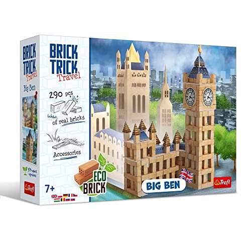 Trefl Brick Trick Bouw met Brick Travel Big Ben Symbool, Engeland, Klok, Natuurlijke Baksteen, EKO Baksteen Bouwstenen, DIY, Meer dan 290 Bakstenen, Voor Bouwfans, voor Kinderen vanaf 7 Jaar