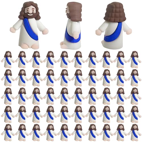 WEedsy Jezus Bulk Paasdecoraties Jezus Figuur Christus Religieuze Heiland Jezus Doll Religieuze partij geeft de voorkeur aan geschenk voor gevulde plastic paaseieren, Mini Jezus-beeldje