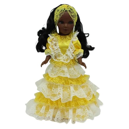 Folk Artesanía Mari's Mulatte pop Oshun Ochun Vidal rode poppen origineel 41 cm collectie religieuze jurk Santera