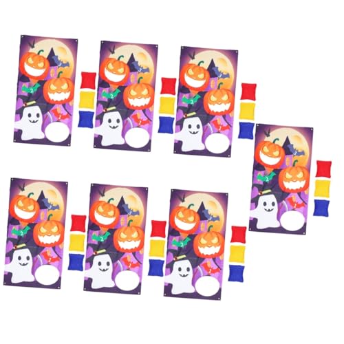 Hemoton 7 Sets spel zandzakken gooien halloween zandzak gooien speelgoed voor buiten kinder speelgoed toys vlaggen gooi spelletjesbanner zandzak gooien voor feest buitenshuis spandoek