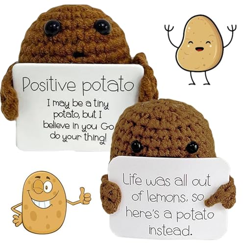 NAMIC Mini aardappelspeelgoed, grappige positieve aardappelpop, pocket knuffel positieve aardappel, beste vriendin, cadeau, grappig cadeau voor vriend, vriendin, familie, vriend