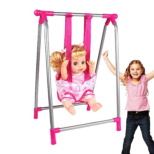 Virtcooy Kinderwagen voor pop Opvouwbaar lichtgewicht roze kinderwagenspeelgoed,Kinderwagen voor poppen, speelgoedkinderwagens om de fantasie en creativiteit van uw kind te stimuleren