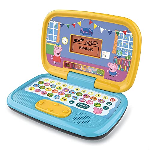 VTech 553505 Peppa Pig – leercomputer voor kinderen, Peppa Putz, educatief speelgoed, Peppa Putz – 3/6 jaar – versie FR,Meerkleurig