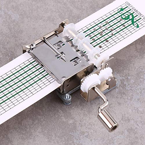 Sheens Muziekdoos Bewegingsset, 15 Note DIY Handcrank Muziekdoos Beweging met Hole Puncher en 20 Papieren Tapes Hand Crank Muziekdoos Bewegingen