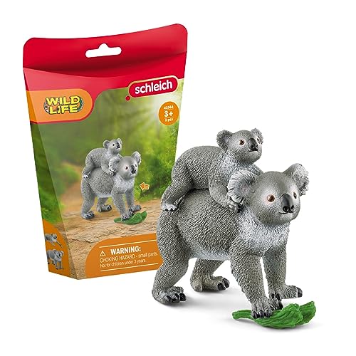 SCHLEICH 42566 Koala moeder met baby, voor kinderen vanaf 3 jaar, Wild Life speelset