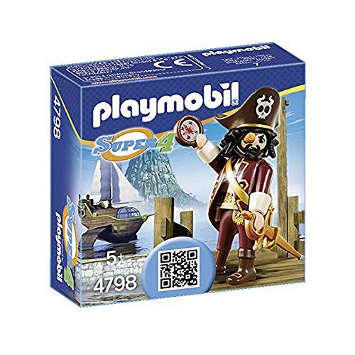 Playmobil 4798 Super 4 haaibaard, leuke fantasierijke rollenspel, speelsets geschikt voor kinderen vanaf 4 jaar