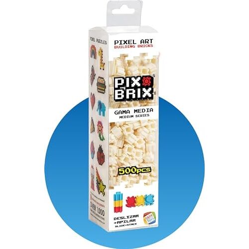 Cefa Toys PIX BRIX Pixel-Art Set, 500 stuks, wit, middenklasse, kleur (57010)