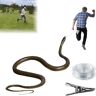 BHANAY Snake Prank met String Clip, Clip op Snake Prank, Golf Snake Prank met String en Clip, Snake on a String Prank, Rubber Snake Prank, Prank Snake Toy, Gag Gift (grey)