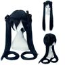 RTGFS Perücke für VOCALOID Hatsune Miku-Serie Tiger Mouth Clip Multicolor Doppel-Pferdeschwanz Anime Perücke Farbe: Schwarz und Blau Strap Hatsune (2)