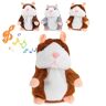 cookx Talking Hamster Plush Toy, Talking Hamster toy, Interactive Toy Talking Hamster, Cute Talking Hamster Repeats What You Say (Light Brown)