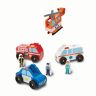 Melissa & Doug Wooden Emergency Vehicle Set, Wooden Vehicles, Cars & Trains, 2+, Gift for Boy or Girl