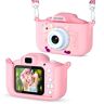 ASTGMI Camera-speelgoed voor jongens, meisjes, jongens, 1080p HD-camera, kinderfoto's, camera, kinderverjaardag, voor kinderen van 3, 4, 5, 6, 7, 8, 9, 10 jaar, met 32 GB SD-kaart (roze)