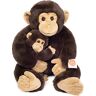 Hermann Teddy Teddy Hermann 92947 chimpansee aap met baby 40 cm, knuffeldier, pluche dier, speciale editie Teddy Hermann uitgelegd met gerecyclede vulling