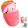 JNTECH Strawberry Bunny Plush, Cute Stuffed Animal With Zipper, Strawberry Bunny Plush Toy, Hide And Seek Bunny Plush Toy, Strawberry Plush Undo Zip Turn Into Bunny, Plush Strawberry For Boys And Girls