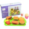 ZAGARO 2 Pcs Doe alsof hamburger set   Burger & Hot Dog Fast Food-kookset voor kinderen   Fastfood Doe alsof je speelt Set met sandwichhamburger, friet, , hotdog, cola voor meisjes en jongens van 1-6