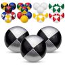 Juggle Dream 3x Pro Thud Jongleerballen Set van 3 Professionele Jonglerballen met Gratis Online Leervideo, Perfect voor Beginners en Experts (zilver/zwart)