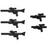 Lego Star Wars Minifigure Blaster Guns Accessories 5 Pieces (3 Long Blasters, 2 Short Blasters)