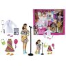 Barbie & Chelsea race Playset: 2 brunette poppen en dokter, tennisster en muziekstukken