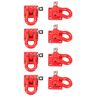 Bcowtte 8 x metalen klimaanhanger, sleephaak, gesp, lier, schkelaccessoires, voor RC Crawler Truck in maat 1:10 D90 SCX10 klimauto, rood