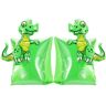 HeySplash Inflatable Arm Bands for Kids Floatation Sleeves Floats Tube Water Wings Swimming Arm Floats Cute, Dinosaur Green