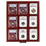 LINDNER Das Original Lindner 2619 Coin Box SMOKED GLASS for 9 original US coin capsules (slabs)