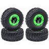 Bassulouda 4 stuks 128 mm 1/10 korte racetruck banden wiel 12 mm Hex voor -10 Slash Arrma VKAR 10SC, groen