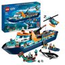 Lego City Poolonderzoeksschip, Grote Drijvende Speelgoed Boot met een Helikopter, Onderwaterrobot, Vikingscheepswrak, 7 Minifiguren en Walvis Poppetje, Cadeau voor 7+ Jaar Oude Kinderen 60368