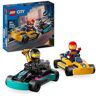 Lego City Karts en racers Kleuter Speelgoed met Race Auto en 2 Minifiguren van Coureurs, Leuk Cadeau voor Kinderen vanaf 5 Jaar, Jongens en Meisjes 60400