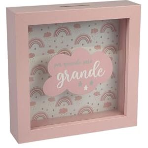 Creative Grote spaarpot van hout, roze, 16 x 16 cm, regenboog- en wolkendesign voor meisjes Creative Grote spaarpot van hout, roze, 16 x 16 cm, regenboog- en wolkendesign voor meisjes