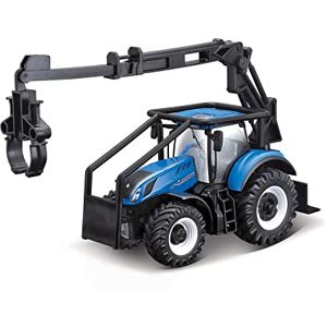 Bburago B18-31669 10CM New Holland T7.315 Tractor met voorlader en 3 LOGS, diverse kleuren Bburago B18-31669 10CM New Holland T7.315 Tractor met voorlader en 3 LOGS, diverse kleuren