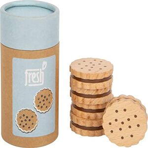 Small Foot -12352 Sandwich koekjes "fresh" gemaakt van hout, accessoires voor winkel en kinderkeuken, rollenspel speelgoed vanaf 3 jaar,Multi kleuren