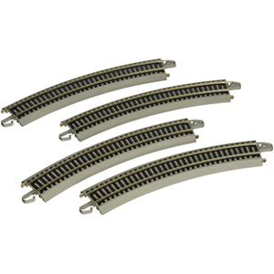 Bachmann Trains E-Z TRACK REVERSING 18" RADIUS CURVED (4/kaart) NIKKEL ZILVER Rail Met Grijs Roadbed HO Schaal Bachmann Trains E-Z TRACK REVERSING 18" RADIUS CURVED (4/kaart) NIKKEL ZILVER Rail Met Grijs Roadbed HO Schaal