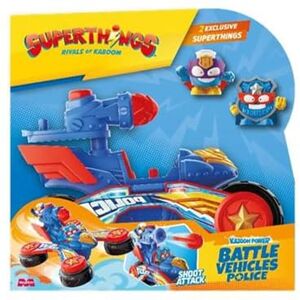 SUPERTHINGS RIVALS OF KABOOM Superthings Kazoom Power – Battle Vehicle Police – gevechtsvoertuig politie van de helden van de tv-serie "Superthings Kazoom Power" bevat 1 Battle Vehicle, 2 exclusieve Superthings, 1 projectiel SUPERTHINGS RIVALS OF KABOOM Superthings Kazoom Power – Battle Vehicle Police – gevechtsvoertuig politie van de helden van de tv-serie "Superthings Kazoom Power" bevat 1 Battle Vehicle, 2 exclusieve Superthings, 1 projectiel