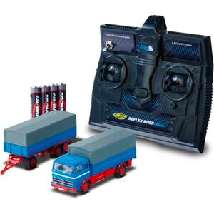 Carson 1:87 MB 1620 dekzeil met aanhanger, 100% RTR blauw rijklaar model, RC auto, H0 auto, RC model, Diorama-voertuig, op afstand bestuurde vrachtwagen, remote controled truck Carson 1:87 MB 1620 dekzeil met aanhanger, 100% RTR blauw rijklaar model, RC auto, H0 auto, RC model, Diorama-voertuig, op afstand bestuurde vrachtwagen, remote controled truck