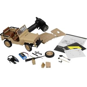 Amewi Op afstand bestuurde Jeep Willys MB Scale Crawler met lier 4WD 1:14 RTR zand Amewi Op afstand bestuurde Jeep Willys MB Scale Crawler met lier 4WD 1:14 RTR zand