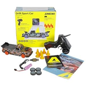 Amewi Drift Sport Car Mini-breaker met ondergrondverlichting, 4WD 1:24 RTR, oranje, kinderen vanaf 6 jaar Amewi Drift Sport Car Mini-breaker met ondergrondverlichting, 4WD 1:24 RTR, oranje, kinderen vanaf 6 jaar