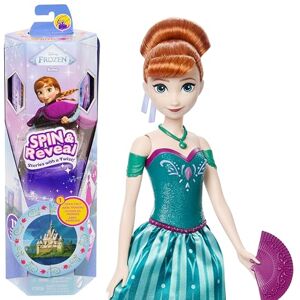 Mattel Disney Frozen Anna Modepop, Draaien en Ontdekken, set met 11 verrassingen, waaronder 5 accessoires, 5 stickers en speelscène, geïnspireerd op de Disney film, JBG60 Mattel Disney Frozen Anna Modepop, Draaien en Ontdekken, set met 11 verrassingen, waaronder 5 accessoires, 5 stickers en speelscène, geïnspireerd op de Disney film, JBG60