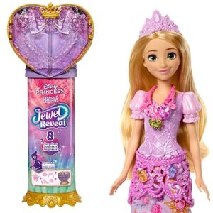 Mattel Disney Prinses Rapunzel modepop en accessoires met 8 verrassingen, inclusief hartvormige sieradendoos, kinderringetje en 9 speelonderdelen, geïnspireerd op de film, JLK28 Mattel Disney Prinses Rapunzel modepop en accessoires met 8 verrassingen, inclusief hartvormige sieradendoos, kinderringetje en 9 speelonderdelen, geïnspireerd op de film, JLK28