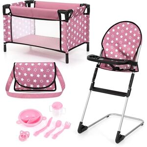 Bayer Design 61776AB poppen accessoires, poppenstoel, bed, speelboog, tas, bord, bestek, drinkbeker Bayer Design 61776AB poppen accessoires, poppenstoel, bed, speelboog, tas, bord, bestek, drinkbeker