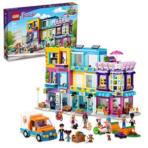 Lego Friends Hoofdstraatgebouw, Speelgoed Poppenhuis met Winkels, Café en Kapsalon, Plus 7 Poppetjes, Rollenspel Cadeau voor Meisjes en Jongens 41704